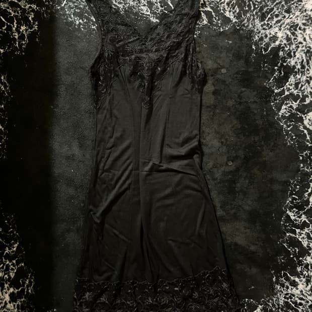 블랙레이스 롱슬립