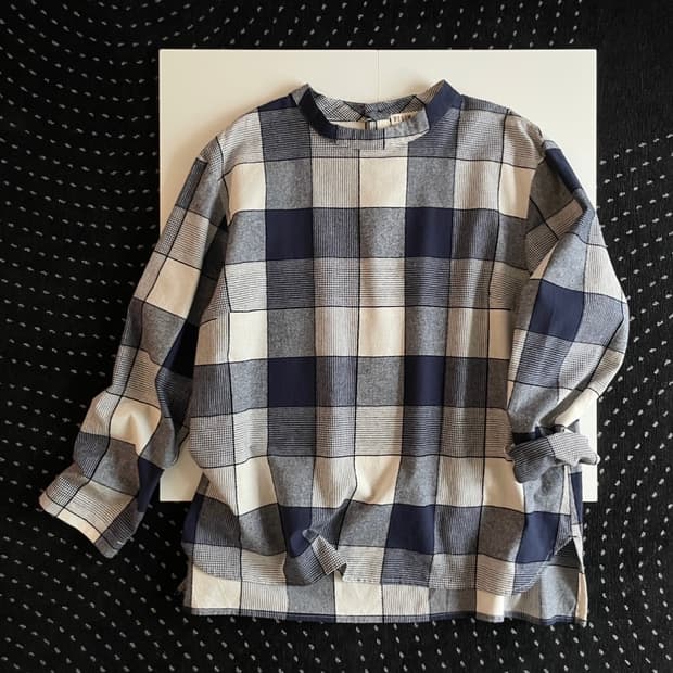 pullover check patterned blouse