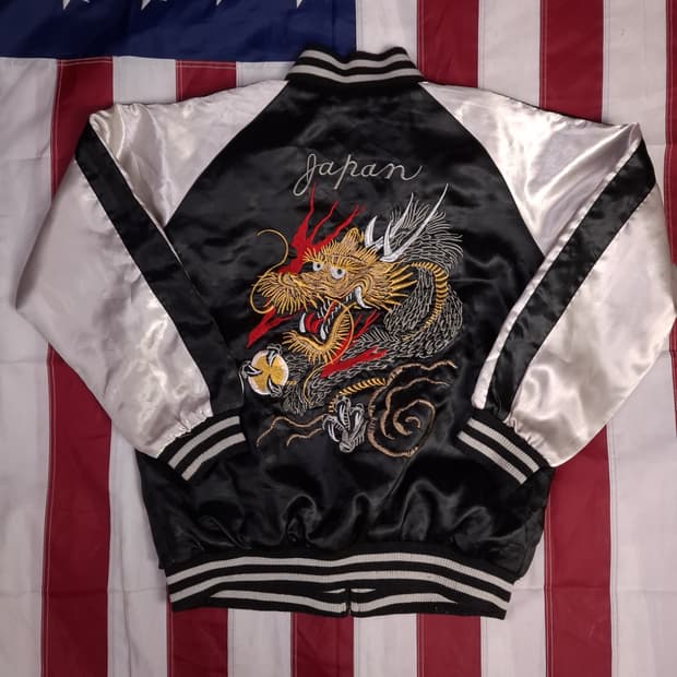 특A급 오리지날 일본판 빈티지 드래곤 자수 스카잔