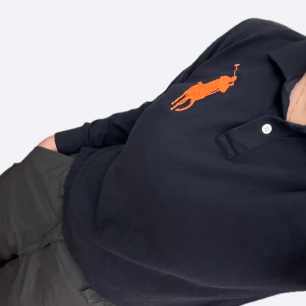 🧡폴로 랄프로렌 오렌지 빅포니 커스텀핏 블랙 카라티 PK티🧡