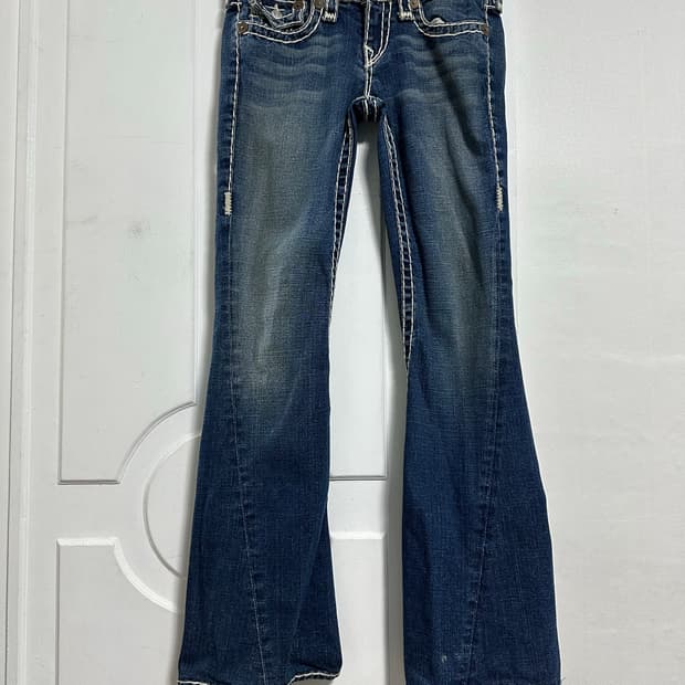 트루일리전 스티치 부츠컷 데님 팬츠