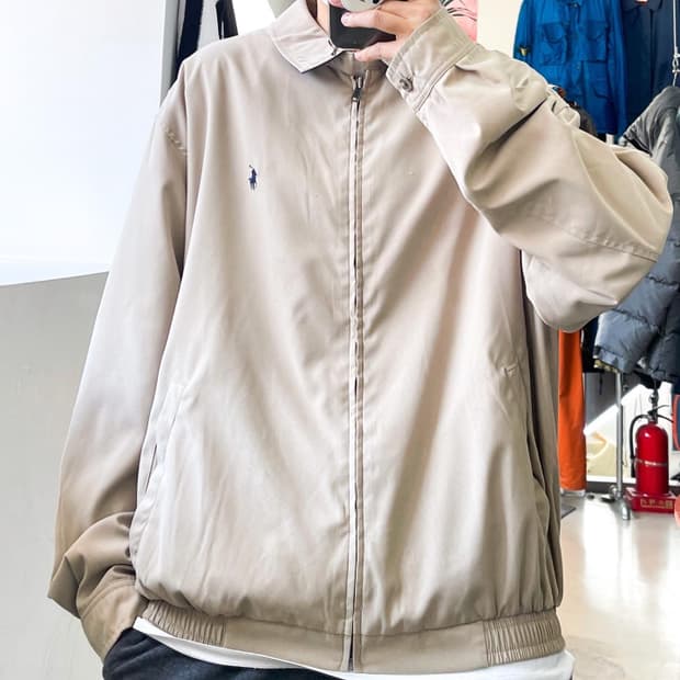 폴로 랄프로렌 기본 포니 베이지 폴리쉘 바이 스윙 자켓