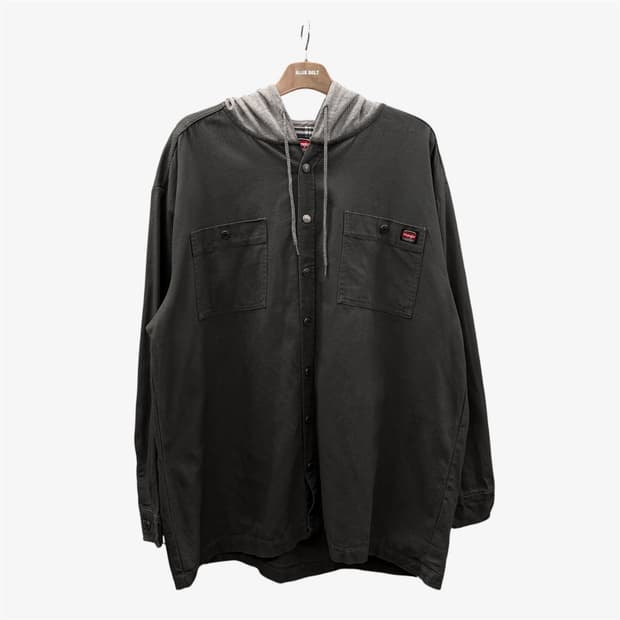 랭글러 후드자켓 워크포켓 로고패치 셔츠 디테일 차콜