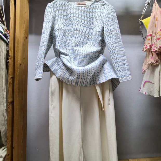 질바이질스튜어트 패턴 블라우스. 나이스크랍 와이드팬츠