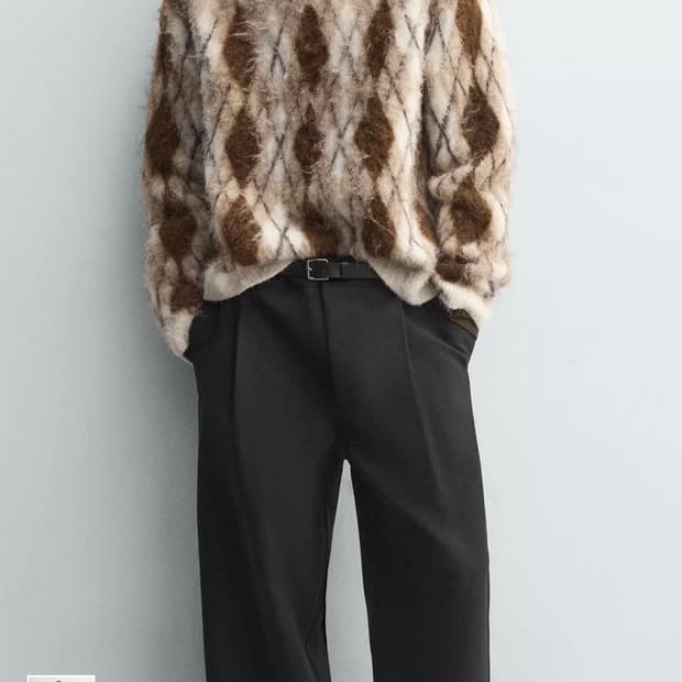 새상품) 자라 자카드 다이아몬드 스웨터 L