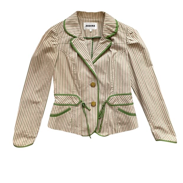 [루비나/RUBINA] 스트라이프 숏 자켓 (사이즈 66) 자켓 아우터