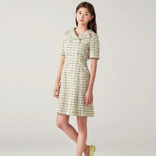 잇미샤(it michaa) 와이드카라 트위드원피스 55-66