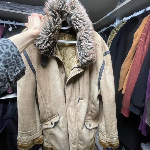 남녀공용 일본 빈티지 퍼 무스탕