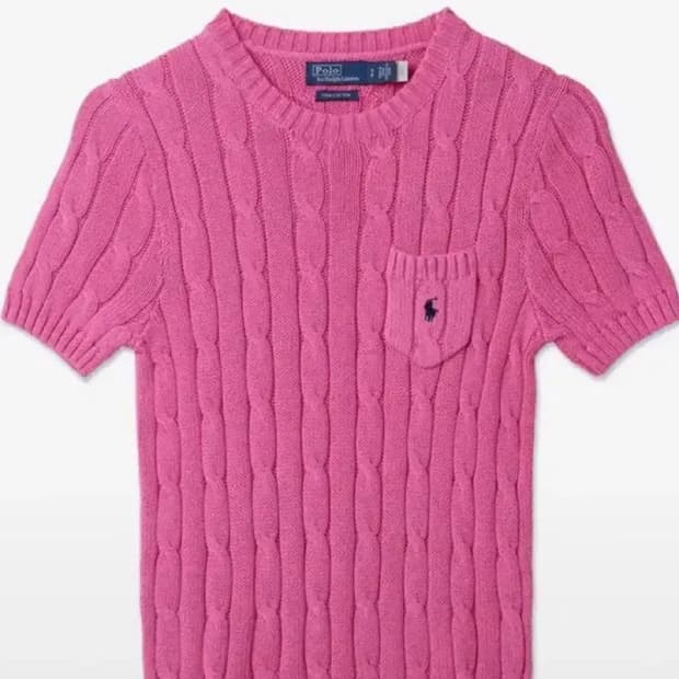폴로랄프로렌 반팔 니트 스웨터 핑크 s