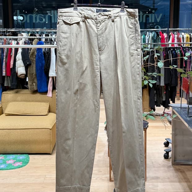 폴로 랄프로렌 브라운 핀턱 치노 팬츠