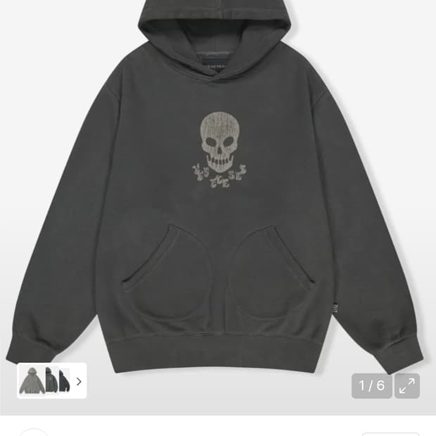 예스아이씨 스컬 후드티 XL