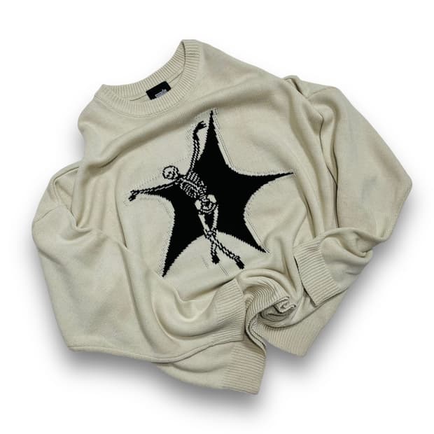 Suade skull star ivory kint