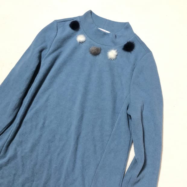 빈티지 파스텔 블루 니트