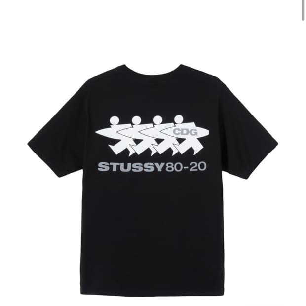 스투시 x CDG 티셔츠 블랙