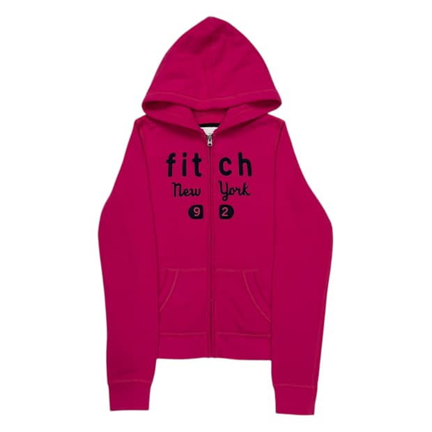 아베크롬비 빈티지 Y2K 스펠로고 기모 후드집업 자켓 핑크 XL