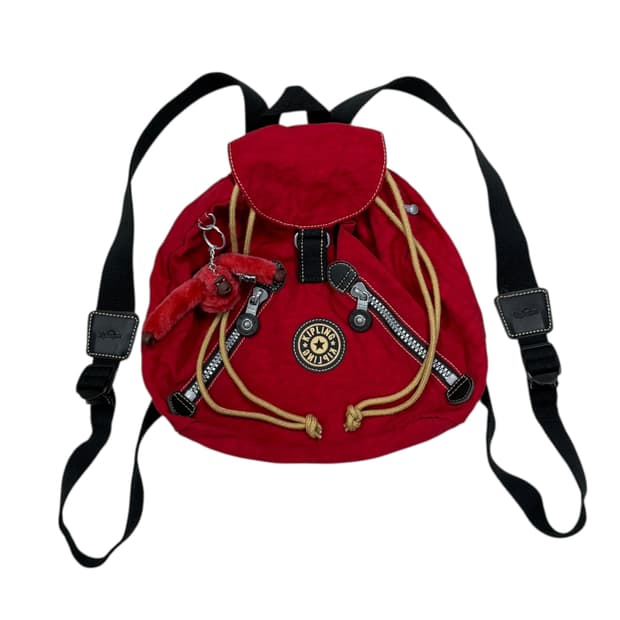 키플링 빈티지 모리걸 Y2K 포켓 복조리 미니백팩 가방 레드