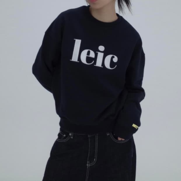 레이크(leic) BIG LOGO SWEAT SHIRT (navy)