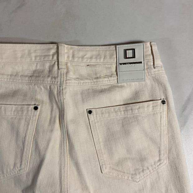 우영미 스트레이트 아이보리 진 46사이즈