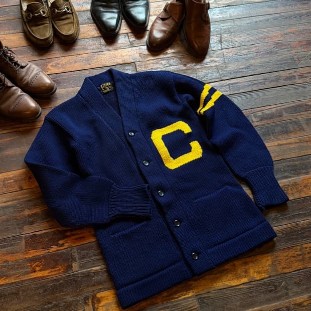 레터맨 가디건 100