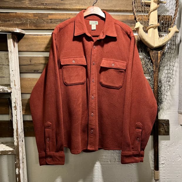 [XL]엘엘빈 USA 2포켓 레드 플리스 셔츠