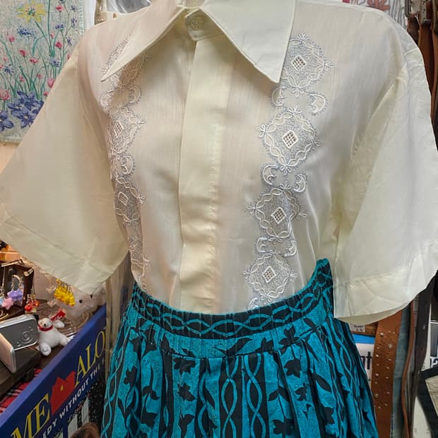 자수 블라우스 셔츠
