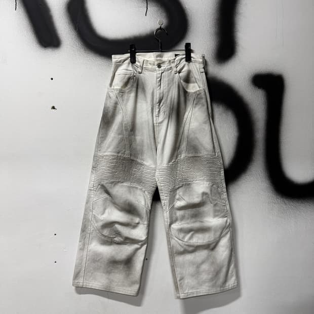 VTG 빈티지 더티 워싱 바이커 벌룬핏 와이드 데님 팬츠