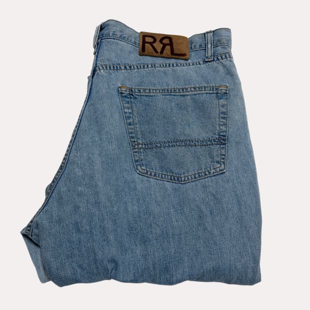 RRL stone wash denim taper jeans 34