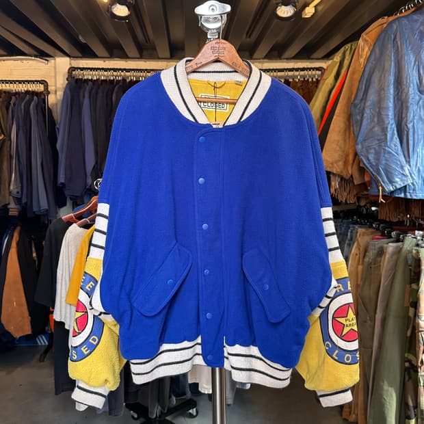 Old 드랍숄더 바시티 붐버 자켓