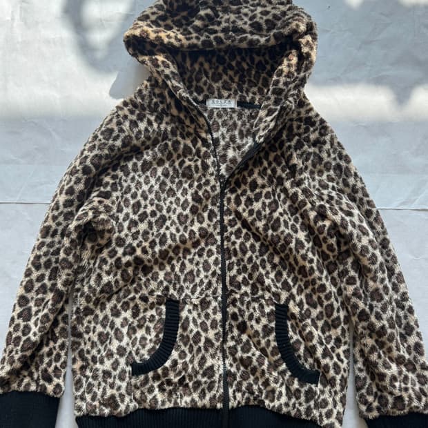 C•O•L'Z•A Leopard Design  Fur Hoodi