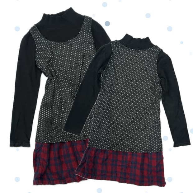 🐾하구미의 도트 체크 레이어드 빈티지 코디세트🐾 원피스 스즈코  