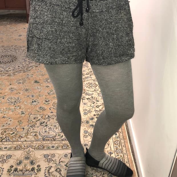 그레이 밴딩 숏 팬츠