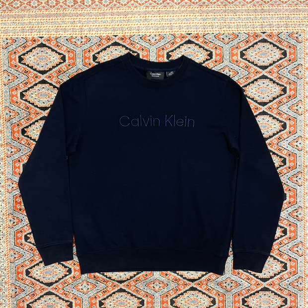 캘빈클라인 스펠로고 네이비 맨투맨 남성M