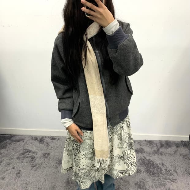 그레이 울 블루종