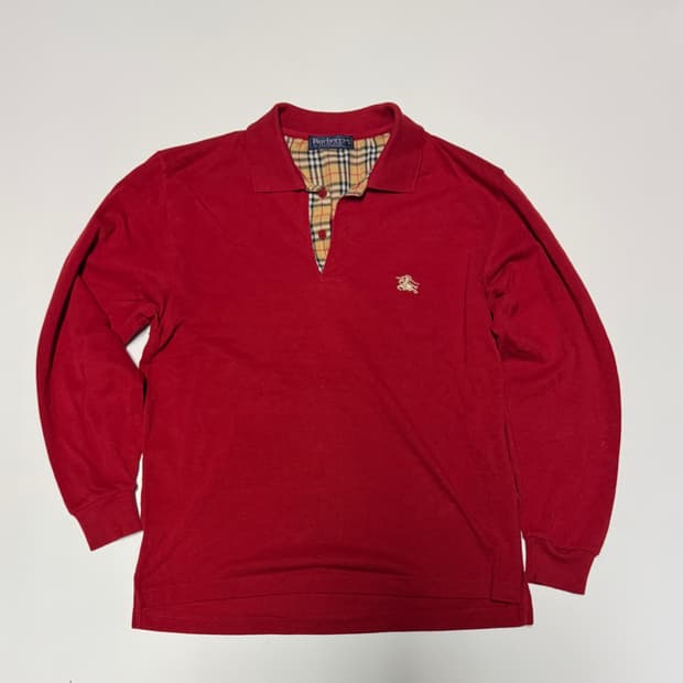 버버리 리메이크 커스텀 긴팔 pk 카라 티셔츠 S