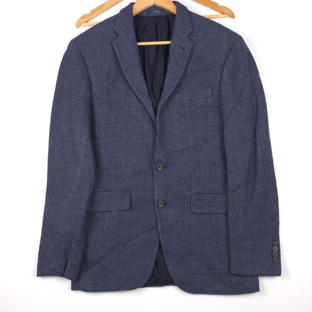 폴로 랄프로렌 린넨 울혼방 자켓 네이비 38R(S-M)