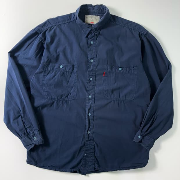 Levi's  리바이스 90,s 레드탭 코튼 네이비 셔츠 