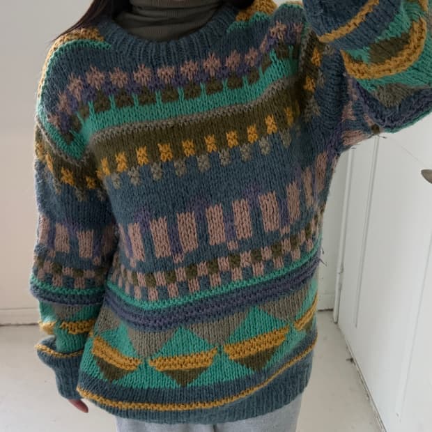 그레놀라 페어아일 헤비 울 니트 스웨터