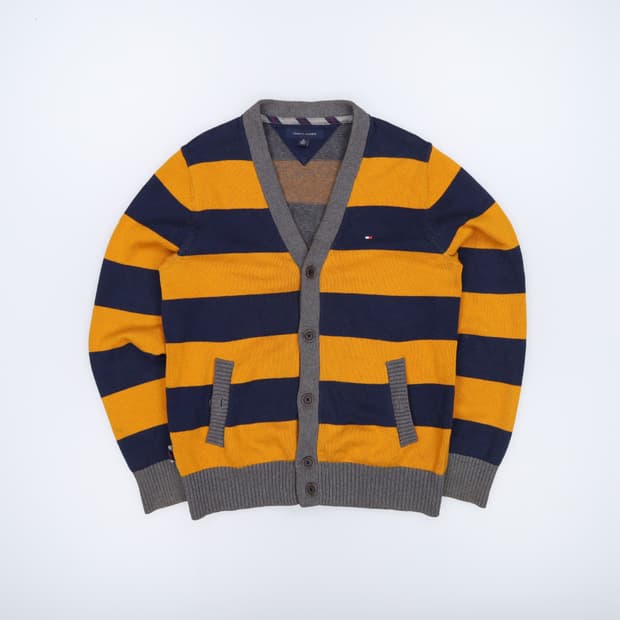 M 타미힐피거 스트라이프 헤비 니트 가디건 4197