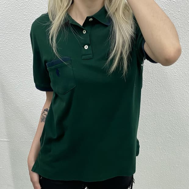 폴로 랄프로렌 네이비포니 네이비라인 딥그린 pk반팔 M
