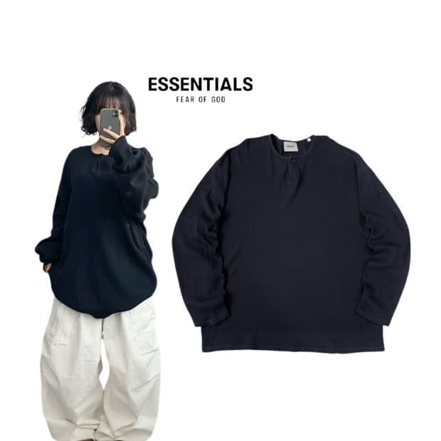 피어오브갓 에센셜 22SS 헨리넥 와플 롱슬리브 la