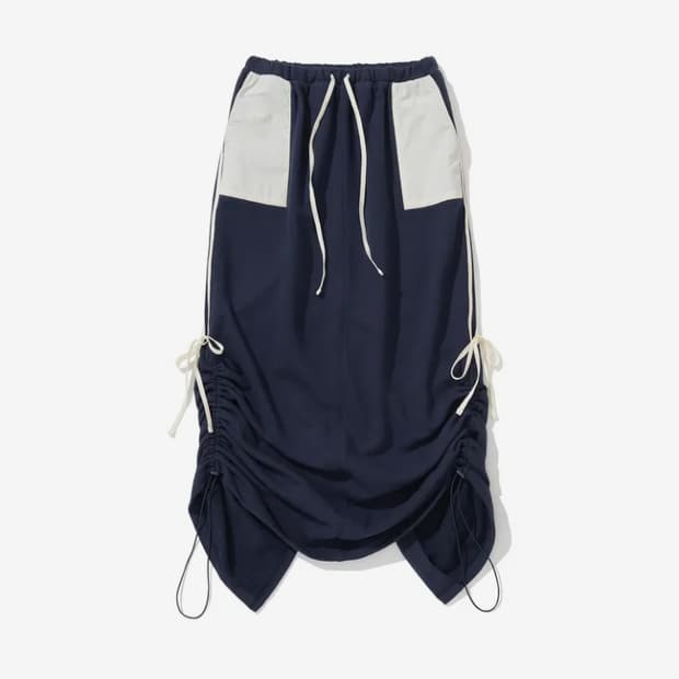 미착용) 널디 x 씨씨더블유씨 트레이닝 롱스커트 네이비