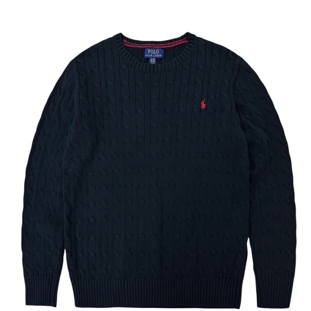 폴로 케이블 꽈배기 니트 블랙 (여성M추천) 