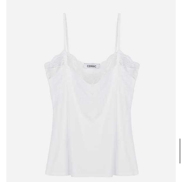 세릭 lace trim sleeveless white