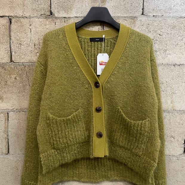 비이커 모헤어 가디건 