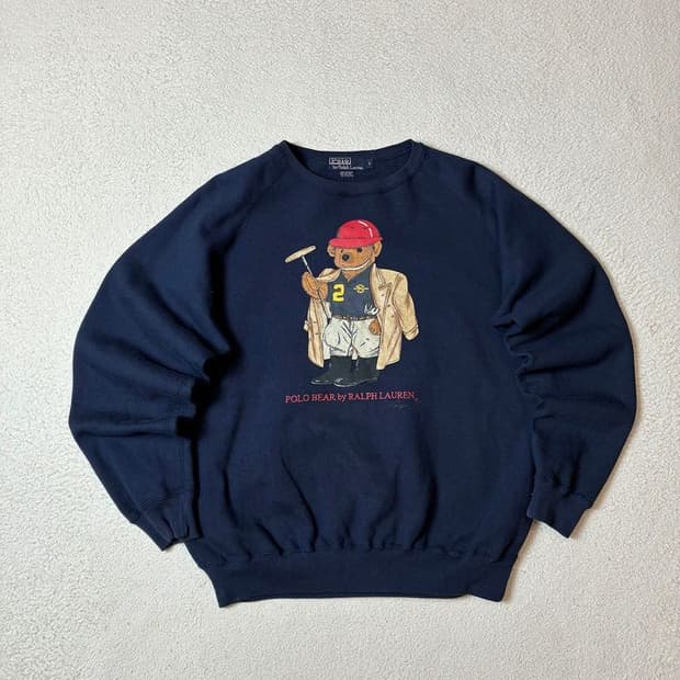 폴로 랄프로렌 90's 클래식 페디드 베어 맨투맨 PN7393