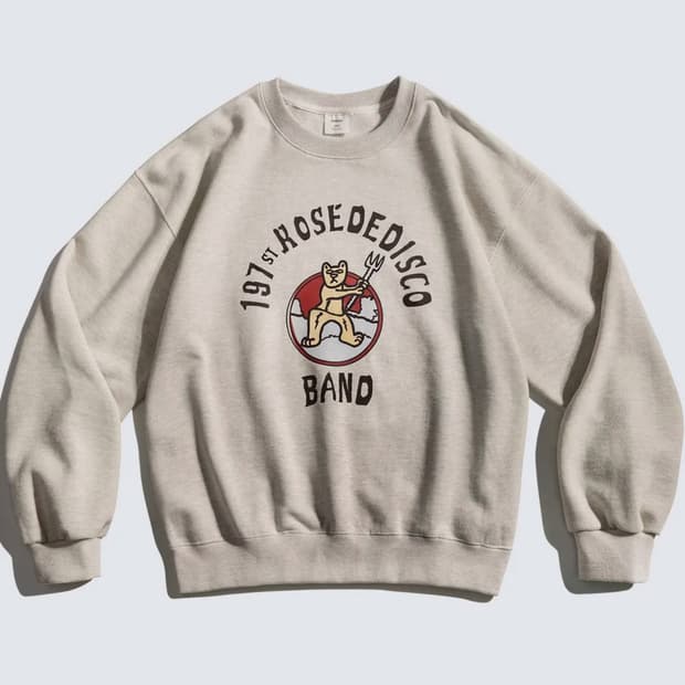 [M] 퍼스텝 로즈 디스코 헤비웨이트 맨투맨 오트밀