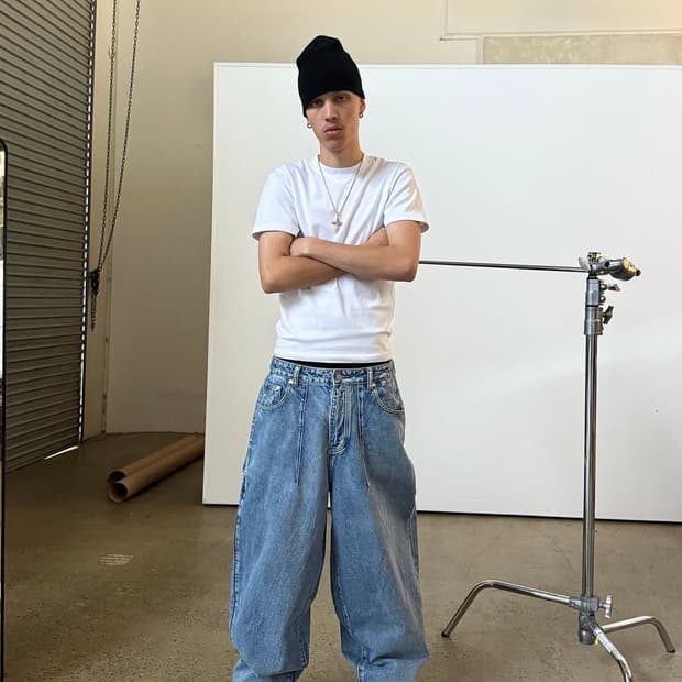 sweatscollective baggy 데님 라이트블루 M