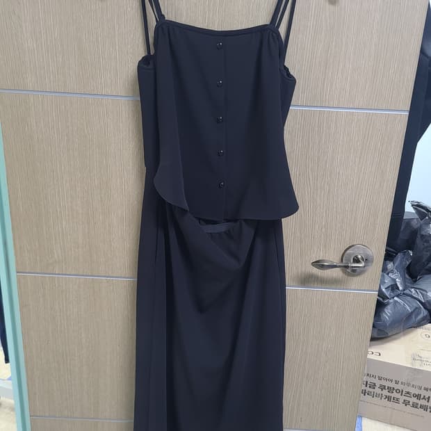 타임 뷔스티에 블랙 롱원피스 