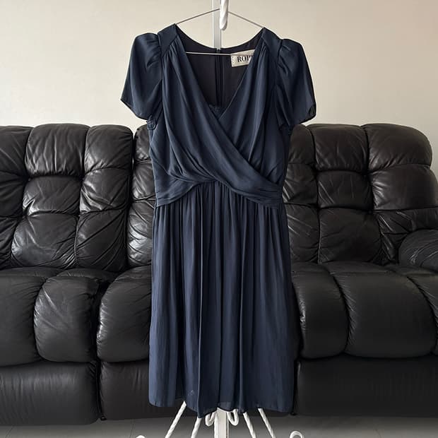 soft drape wrap midi dress
