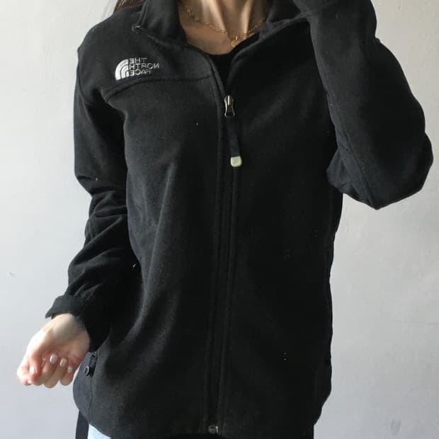 노스페이스 가슴로고 플리스 카라집업